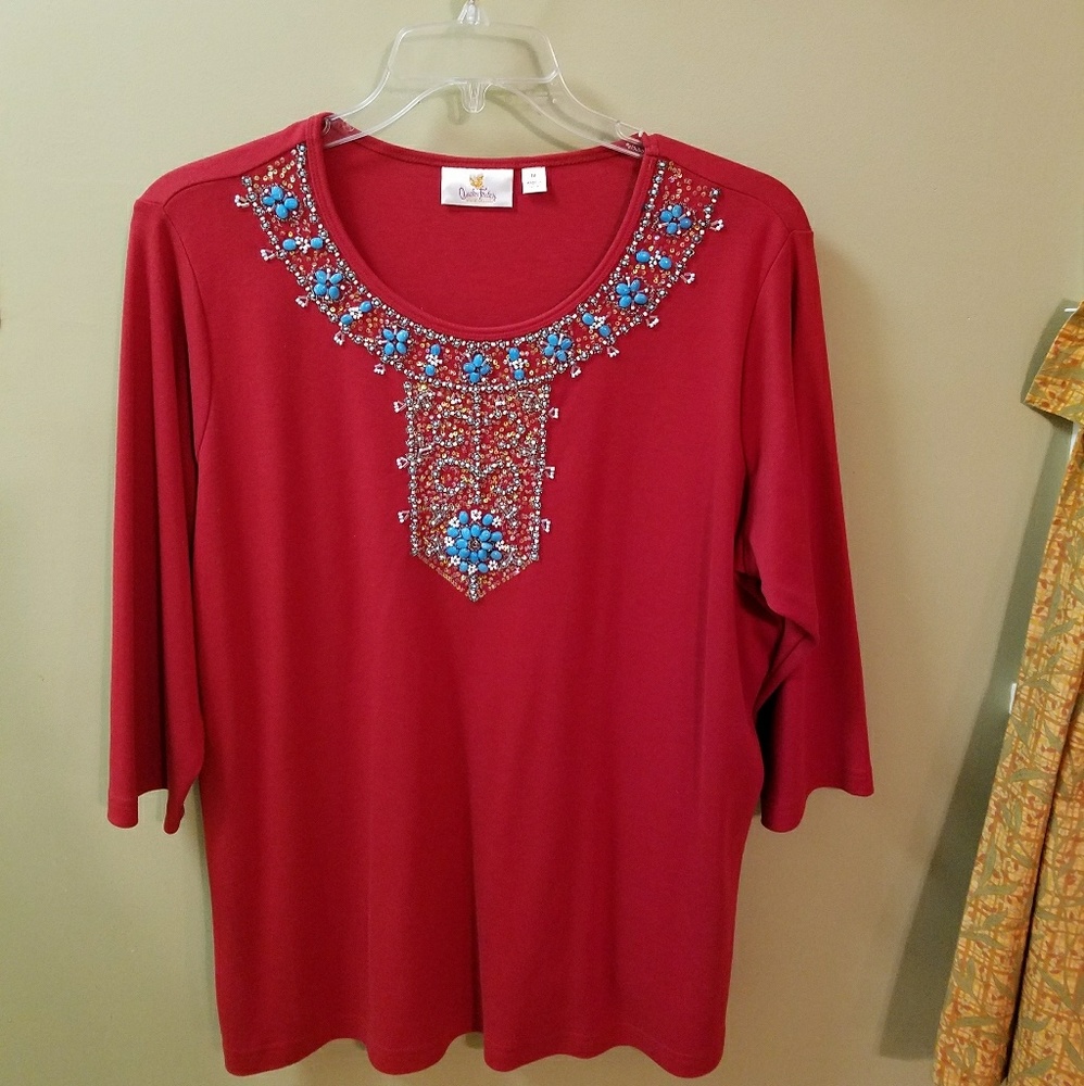Beaded embellished top